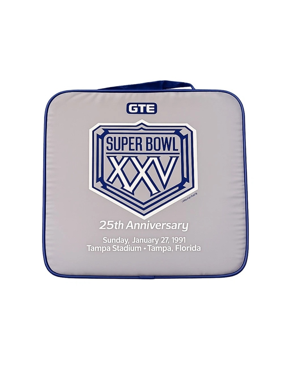 GTE Super Bowl XXV 25th Anniversary Seat Cushion - Gray/Blue